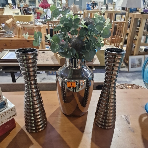 8 - Vase & Artificial Flowers & 2 Others