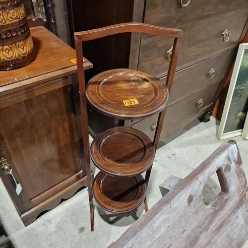 1333 - Edwardian Inlaid Mahogany Cake Stand