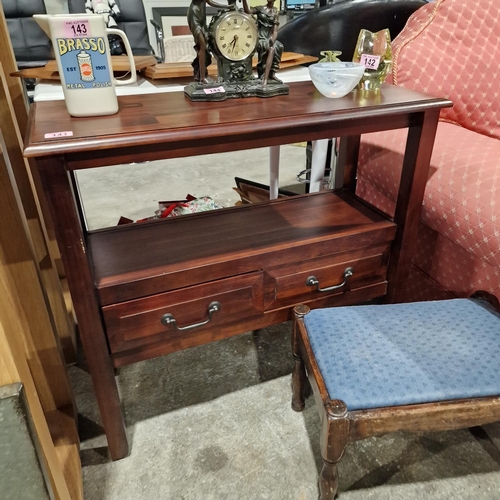 141 - Mahogany 2 Drawer Side Table