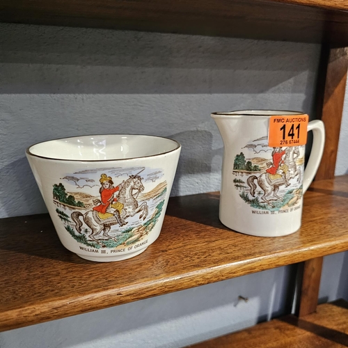 141 - King Billy Sugar Bowl & Jug