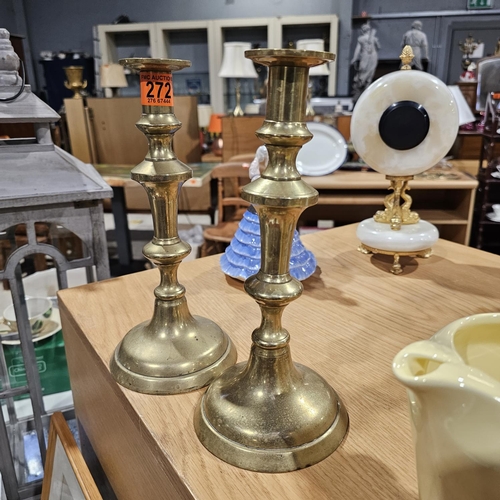 272 - Pair Of Brass Candlesticks