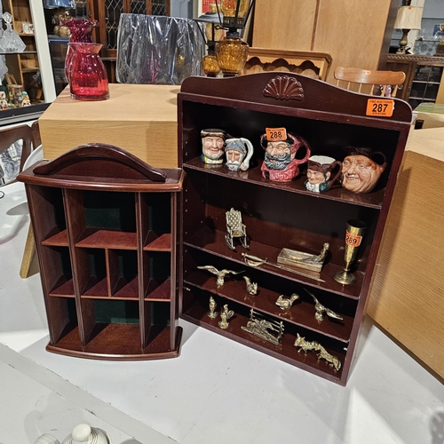 287 - 2 Small Mahogany Display Shelves