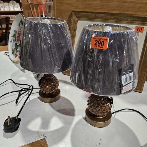 290 - Pair Of New Pineapple Lamps