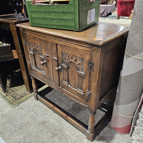 608 - A Lovely Carved 2 Door Cupboard