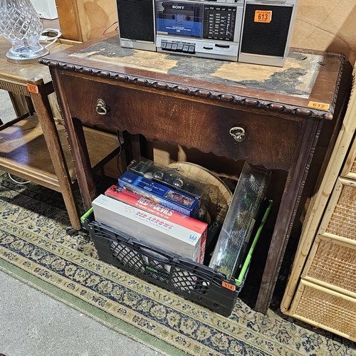 612 - A Lovely Carved Hall table With Drawer