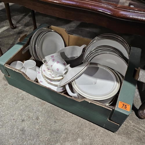 75 - Box Lot Inc Dinner Set & Tea Set