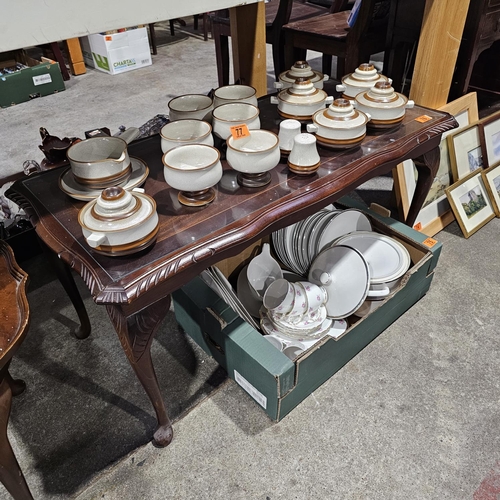 76 - Glass Topped Coffee Table & other