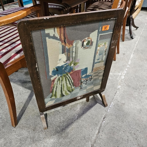 97 - Lovely Tapestry Firescreen/Table