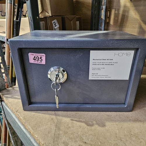 495 - Mechanical Steel A5 Safe With Key