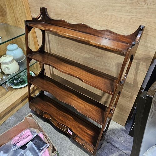 510 - Beautiful Mahogany Shelf Unit With Drawers