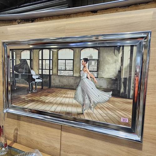 513 - Lovely Framed Ballard Dancer With Glitter Finish