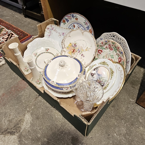 568 - Box Lot Inc Plates, Candlesticks