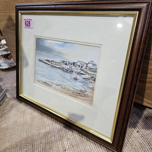 628 - Portballintrae Harbour Watercolour By Kuantin Boode