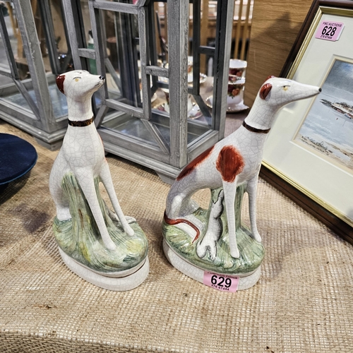 629 - Staffordshire Ware Greyhound Ornaments