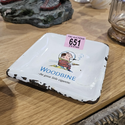 651 - An Enamel Woodbine Ashtray