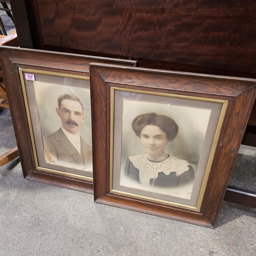 717 - Pair Of Old Framed Portraits