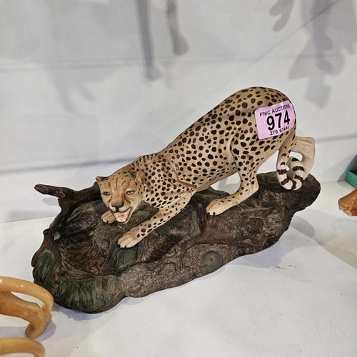 974 - Beswick Cheetah On Rock