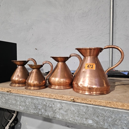 472 - Set of Copper Jugs