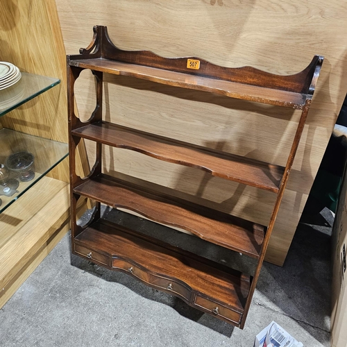 507 - Beautiful Mahogany Shelf Unit With Drawers