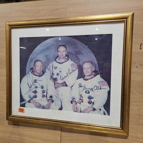 515 - Pre 1969 Original Poster Of Apollo 11 Astronauts Neil Armstrong, Buzz Aldron & Michael Collins