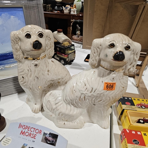 606 - A Pair Of Good Staffordshire Dogs