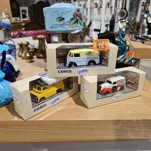 674 - 3 Corgi Advertising Vans