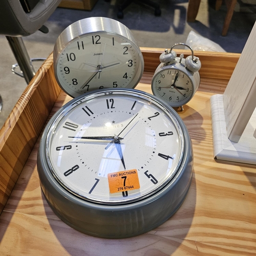 7 - 3 Jones London Wall, Desk & Alarm Clocks