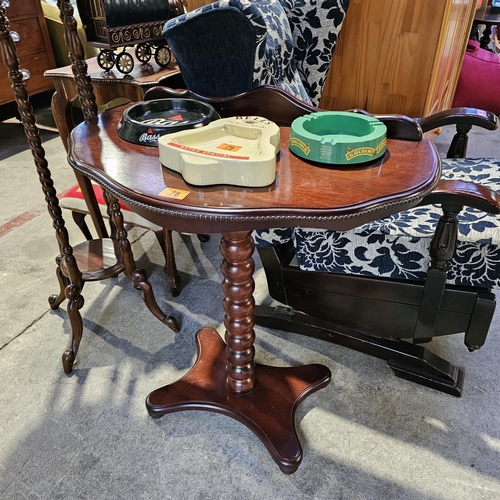 78 - Half Moon Hall Table With Barley Twist Table