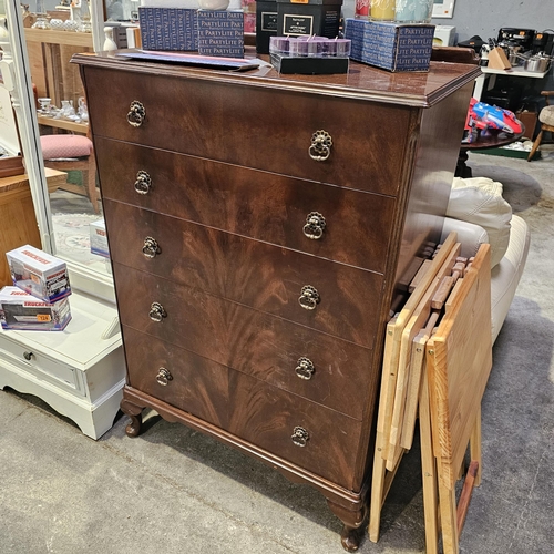 120 - Mahogany 5 Drawer Chest By logan