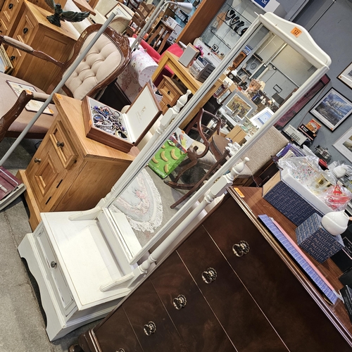 122 - Painted Cheval Mirror With Drawer