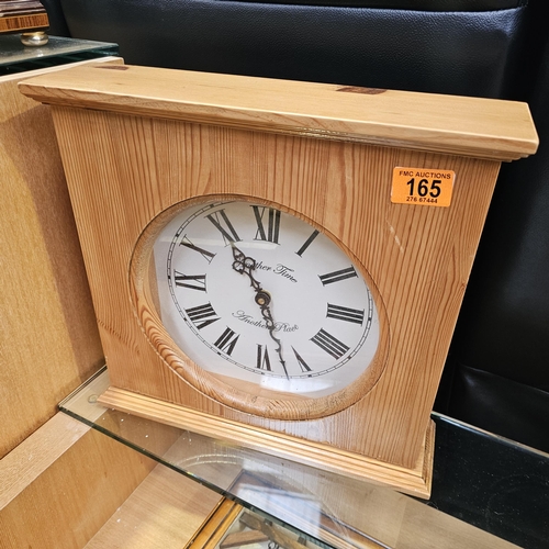 165 - Lovely Pine Mantle Clock