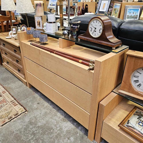 167 - A Modern Glass Top Chest Of Drawers