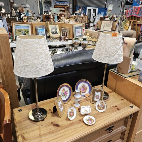 176 - Pair Of Brass Table Lamps