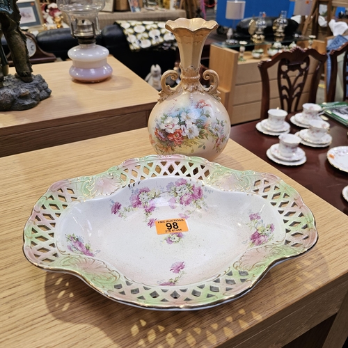98 - Lovely Antique Dish & Vase