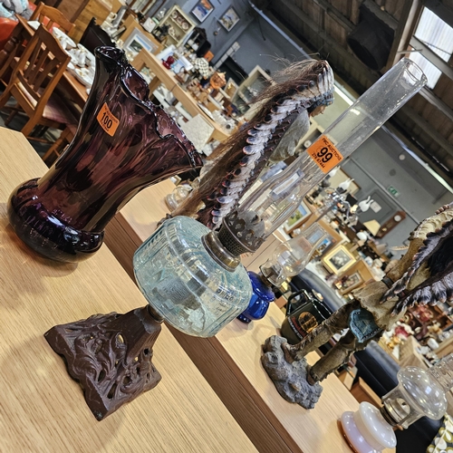 99 - A Pale Blue Bowl Oil Lamp