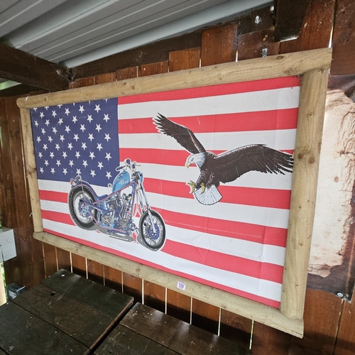 339 - An American Flag With Motorbike & Eagle