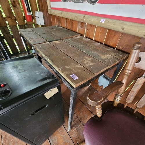 340 - A Pair Of Metal Framed Bar Tables