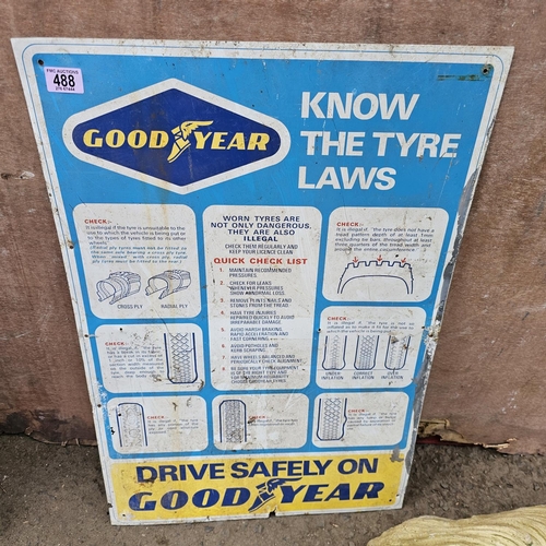 488 - An Original Tin  Goodyear Tyre Chart