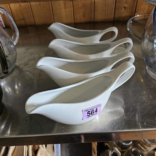 564 - Lot Of 4 Gravy Boats