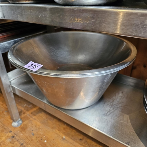 578 - A Lot of 3 Large Stainless Steel Baking Bowls