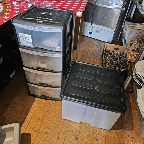 593 - Plastic Drawer Unit & Storage Box