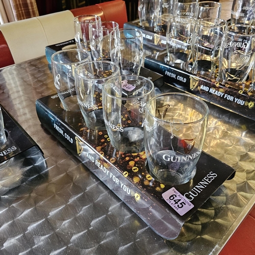 645 - 4 x Guinness Glasses & Tray