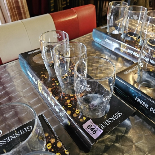 646 - 4 x Guinness Glasses & Tray