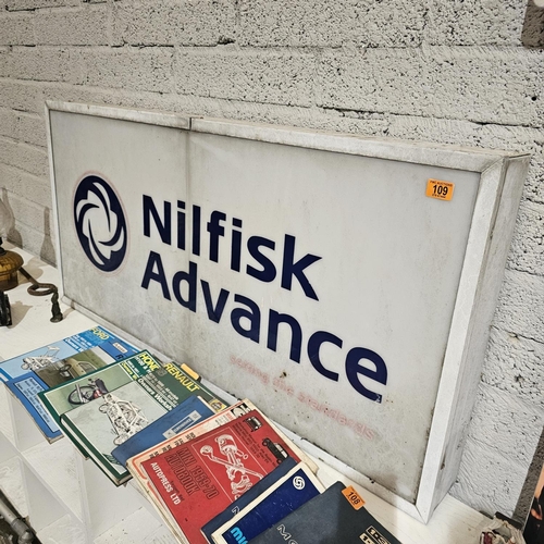 109 - Nilfisk Advance Light Up Sign - Needs Wired