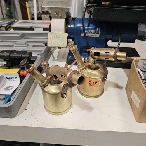 247 - Pair Of Brass Blow Lamps