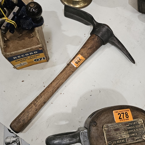 279 - WWII U.S Military Back Pack Pic Axe