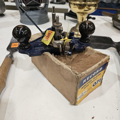 280 - Record No 71 Router Plane, Pre 1970 3 Cutters & Depth Gauge etc