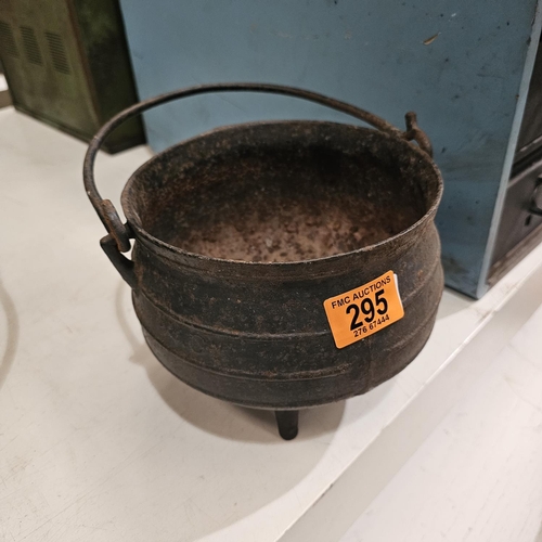 295 - Small Three Legged Black Pot