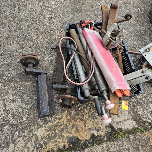 527 - Lot Of Assorted Trailer Parts Inc Winch & Jockey Wheel