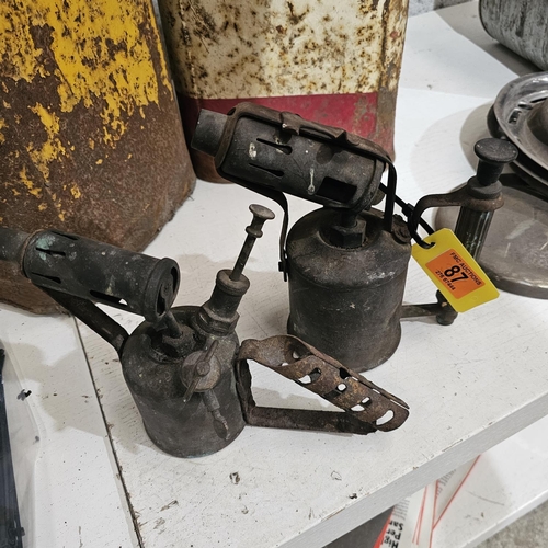 87 - Pair Of Brass Blow Torches